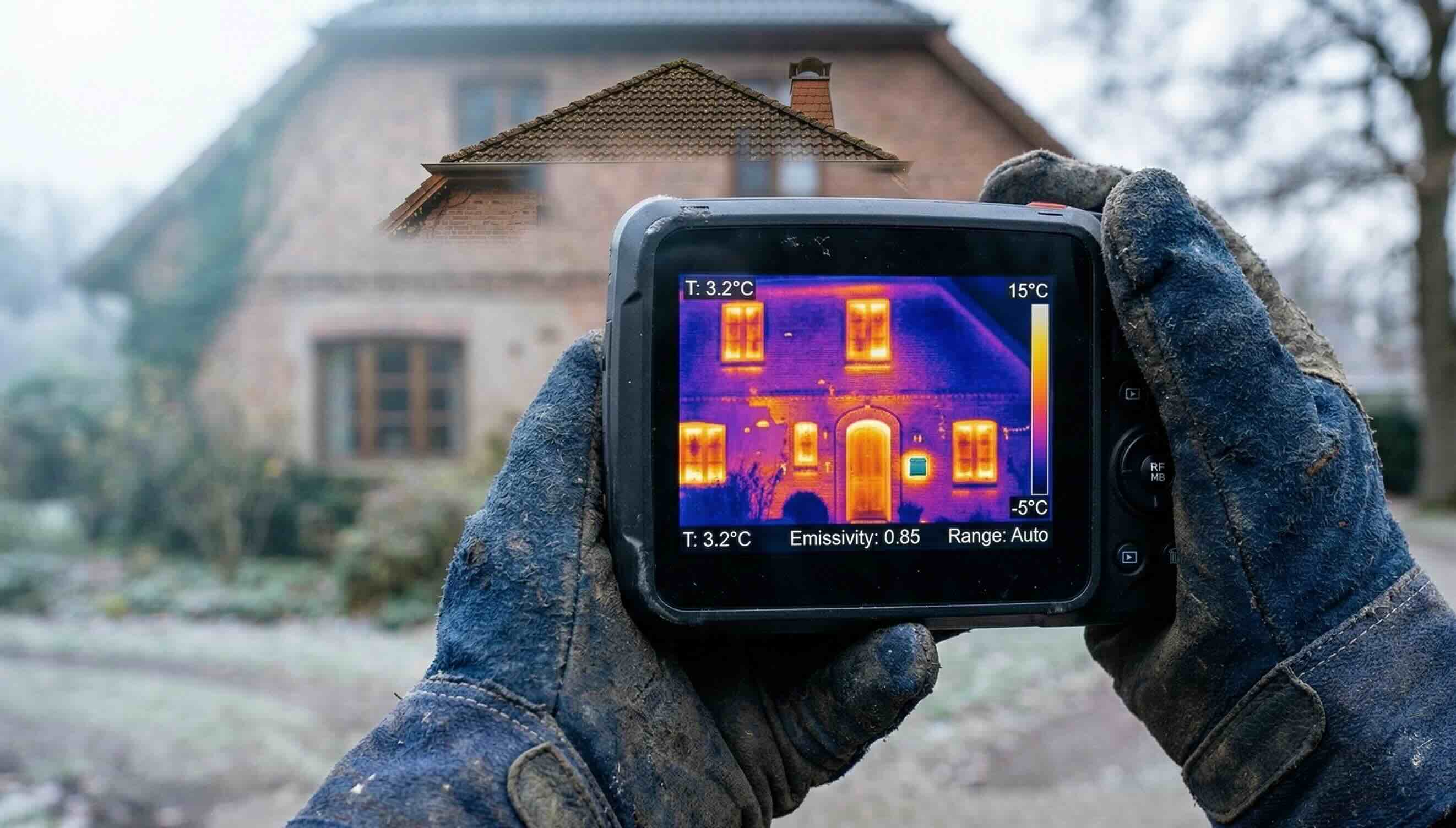 Thermografische Betrachtung eines Wohnhauses für den Energieausweis